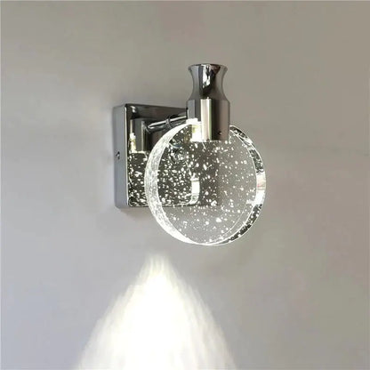Modern gold crystal led wall lamp for bathroom three globe light