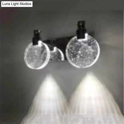 Modern gold crystal led wall lamp for bathroom three globe light