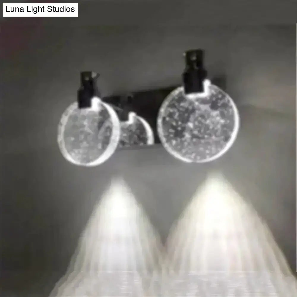 Modern gold crystal led wall lamp for bathroom three globe light
