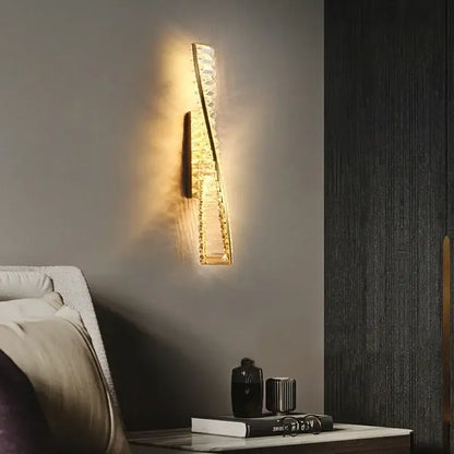 Modern gold crystal led wall lamp for luxury bedroom lighting