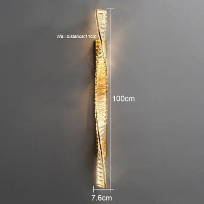 Modern gold crystal led wall lamp for luxury bedroom lighting
