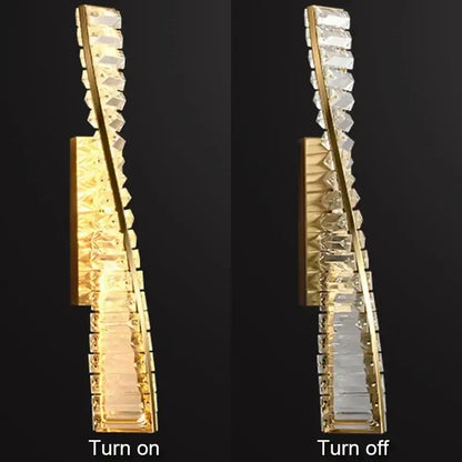 Modern gold crystal led wall lamp for luxury bedroom lighting