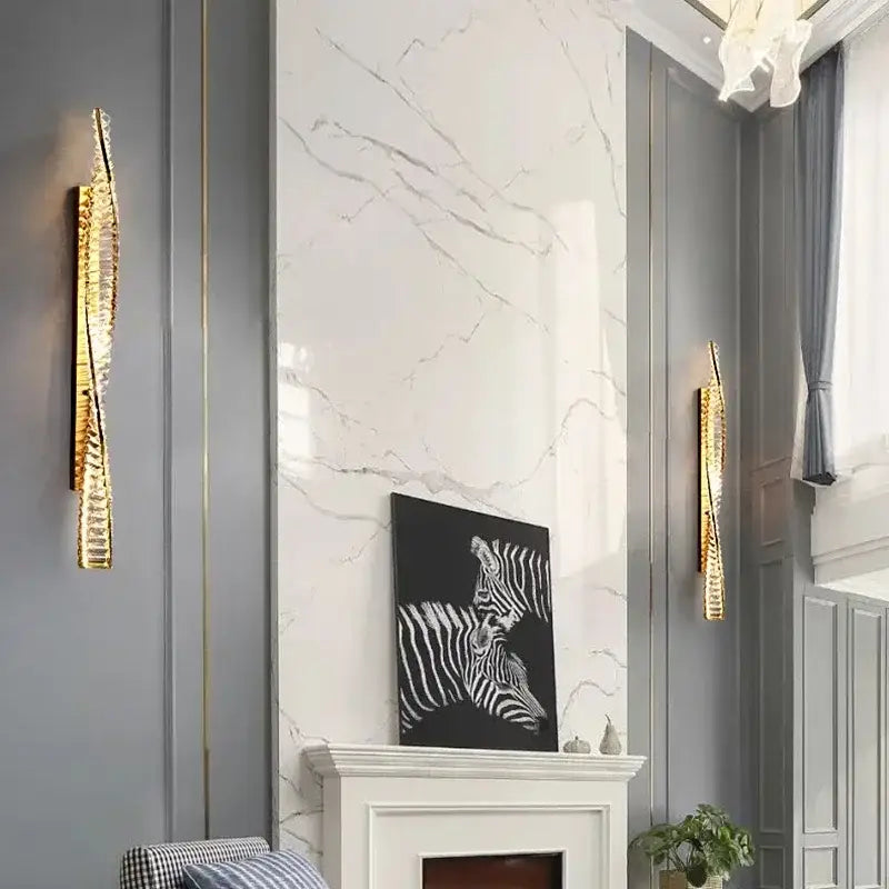 Modern gold crystal led wall lamp for luxury bedroom lighting
