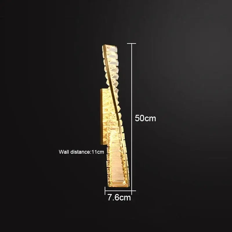 Modern gold crystal led wall lamp for luxury bedroom lighting