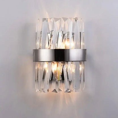 Modern gold crystal led wall sconce bedroom glass rod light