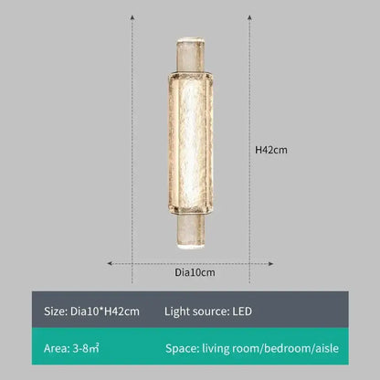 Modern gold crystal led wall sconce bedroom glass rod light