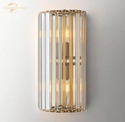 Modern gold crystal led wall sconce bedroom lighting