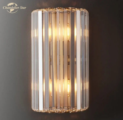 Modern gold crystal led wall sconce bedroom lighting
