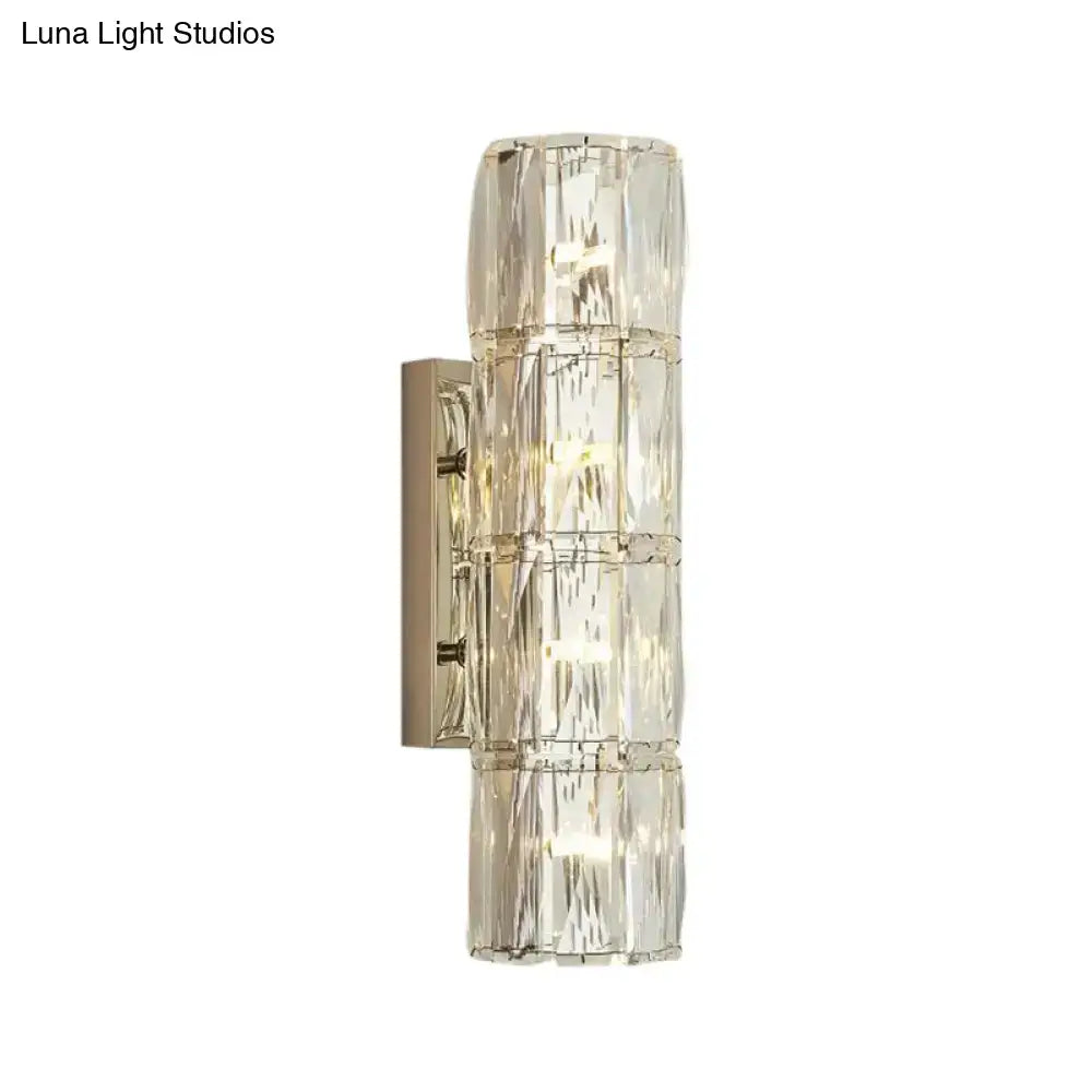 Modern gold crystal linear wall light dining room sconce