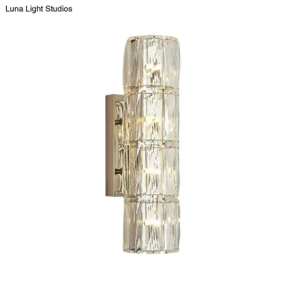 Modern gold crystal linear wall light dining room sconce