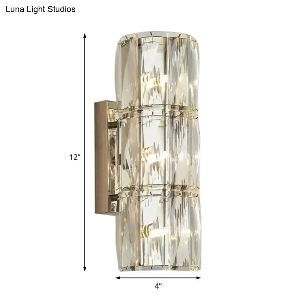 Modern gold crystal linear wall light dining room sconce