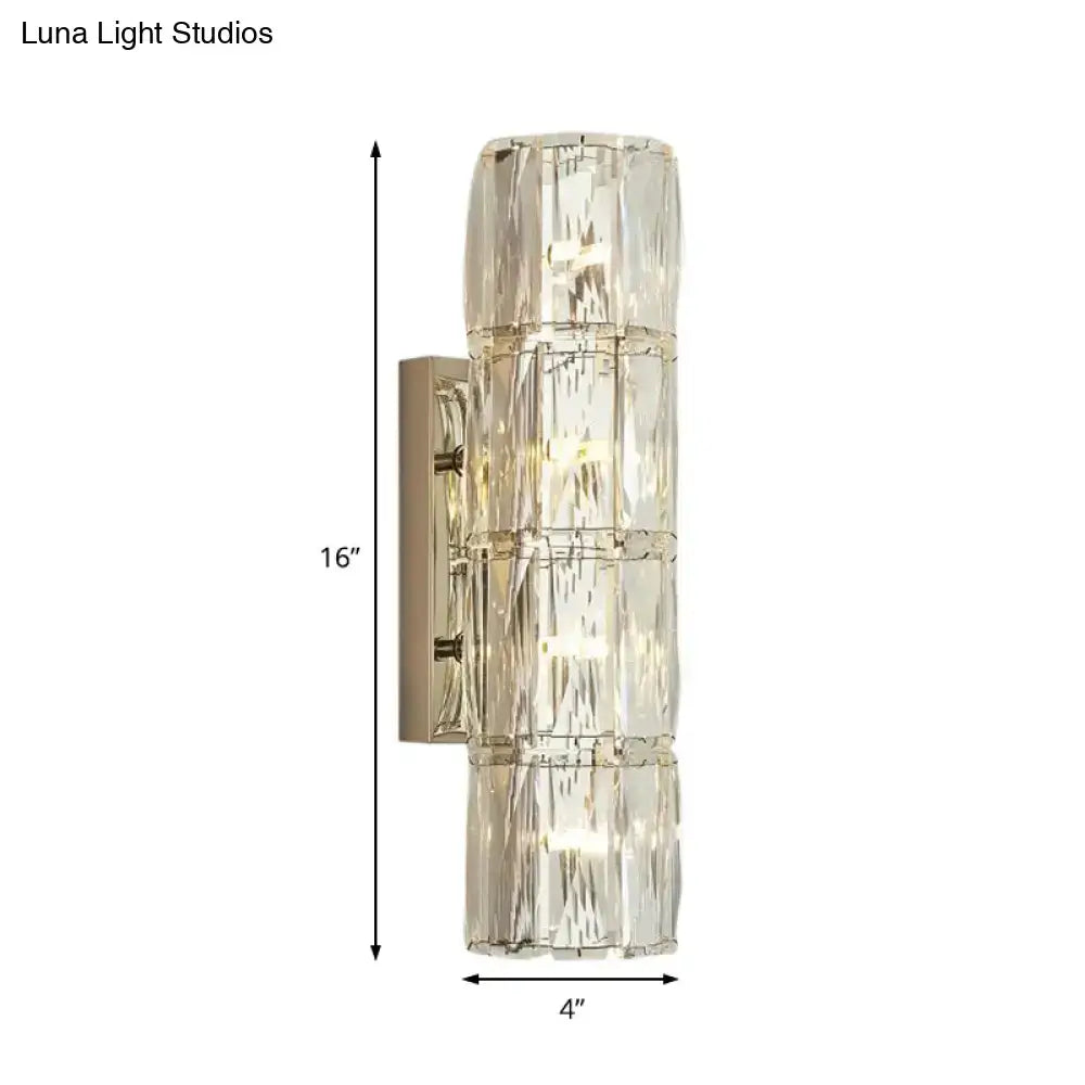 Modern gold crystal linear wall light dining room sconce