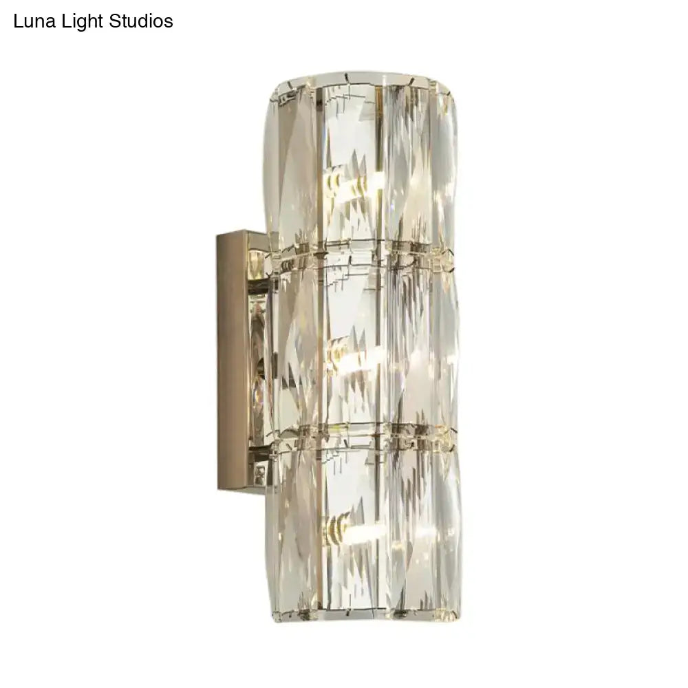 Modern gold crystal linear wall light dining room sconce