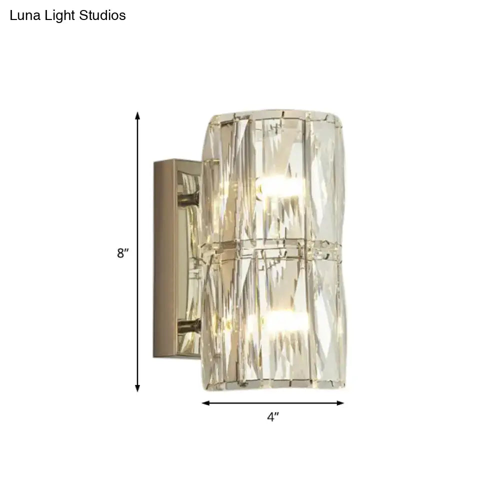 Modern gold crystal linear wall light dining room sconce