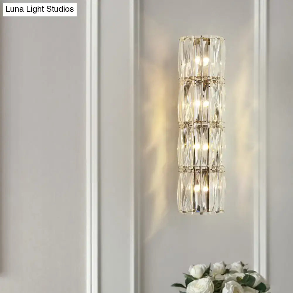 Modern gold crystal linear wall light dining room sconce