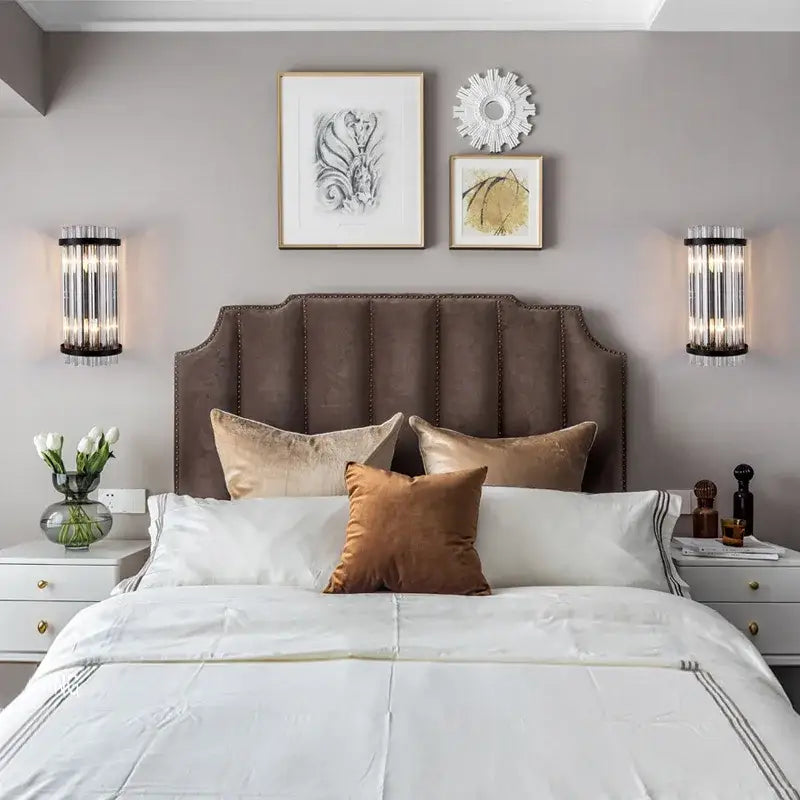Modern gold crystal luxury wall lamp bedroom sconce