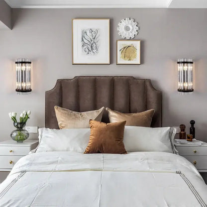Modern gold crystal luxury wall lamp bedroom sconce
