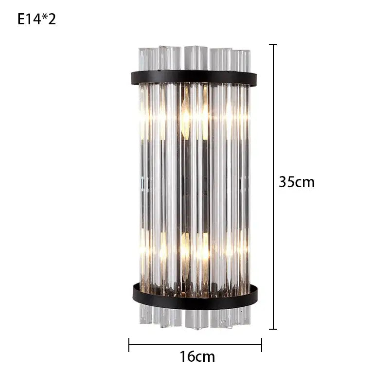 Modern gold crystal luxury wall lamp bedroom sconce