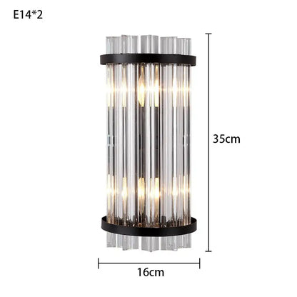 Modern gold crystal luxury wall lamp bedroom sconce