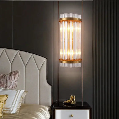Modern gold crystal luxury wall lamp bedroom sconce