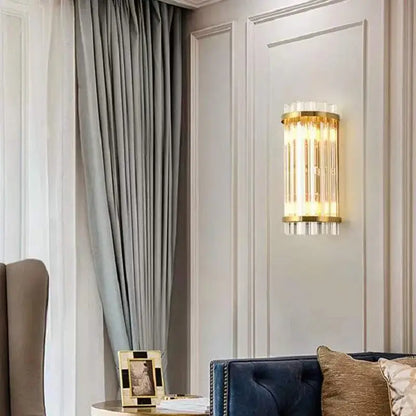Modern gold crystal luxury wall lamp bedroom sconce