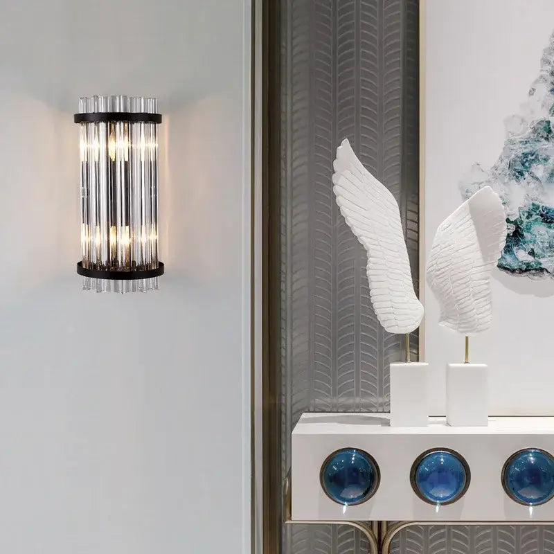 Modern gold crystal luxury wall lamp bedroom sconce