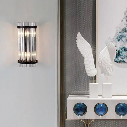 Modern gold crystal luxury wall lamp bedroom sconce
