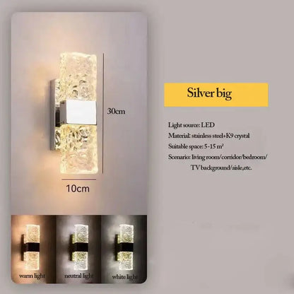 Modern gold crystal nordic led wall sconce bedroom light