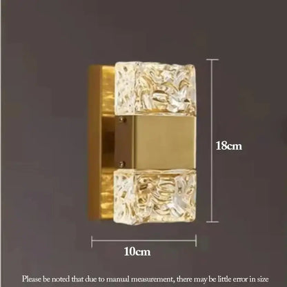 Modern gold crystal nordic led wall sconce bedroom light