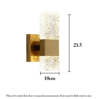 Modern gold crystal nordic led wall sconce bedroom light