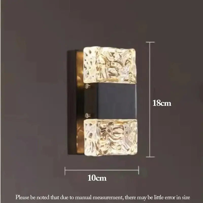 Modern gold crystal nordic led wall sconce bedroom light