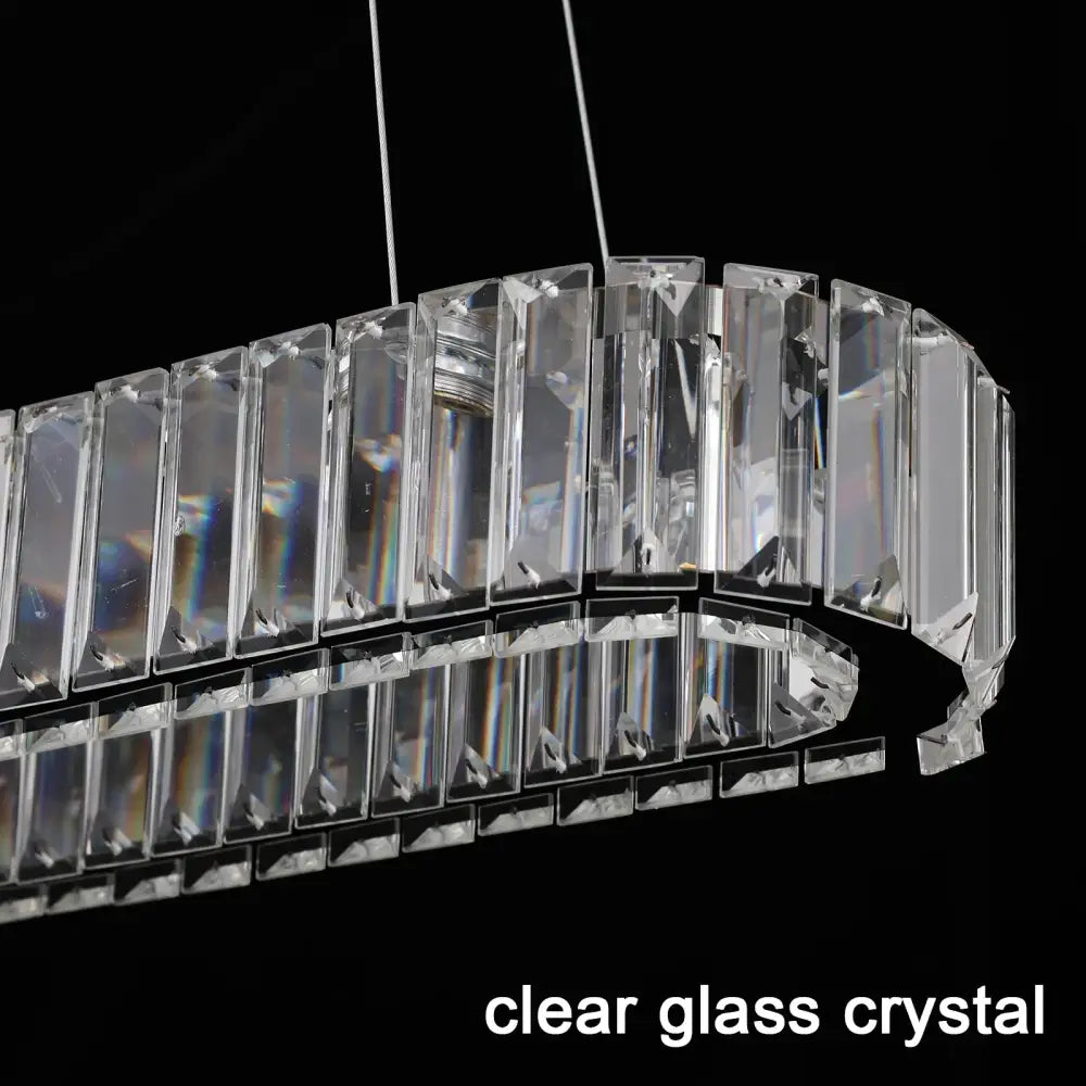 Modern gold crystal oval led chandelier for living room