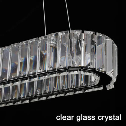 Modern gold crystal oval led chandelier for living room
