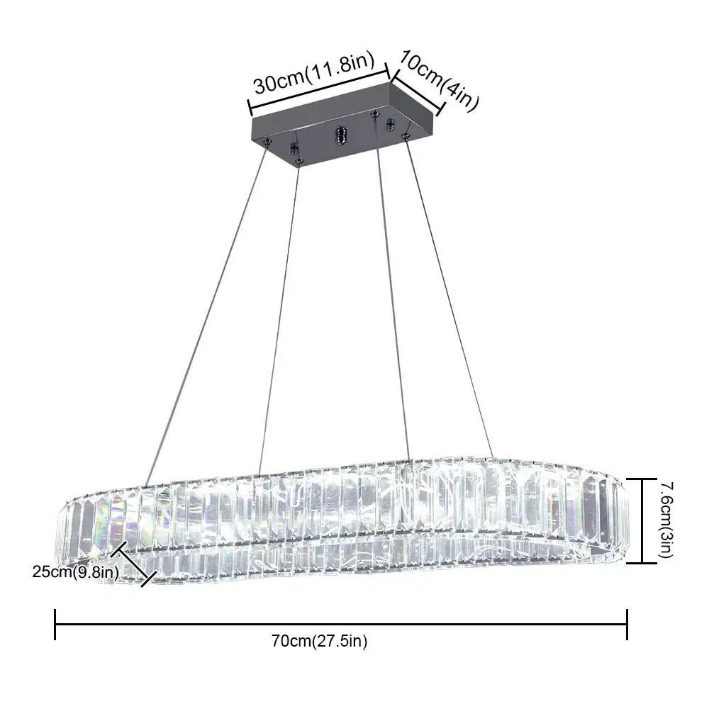 Modern gold crystal oval led chandelier for living room