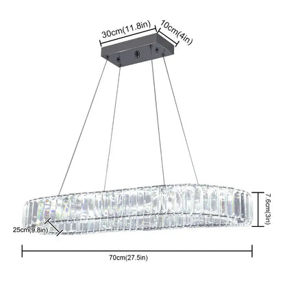 Modern gold crystal oval led chandelier for living room