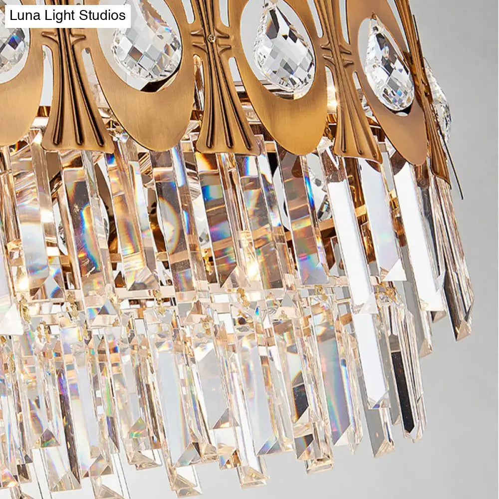 Modern gold crystal oval suspension island pendant light dining room