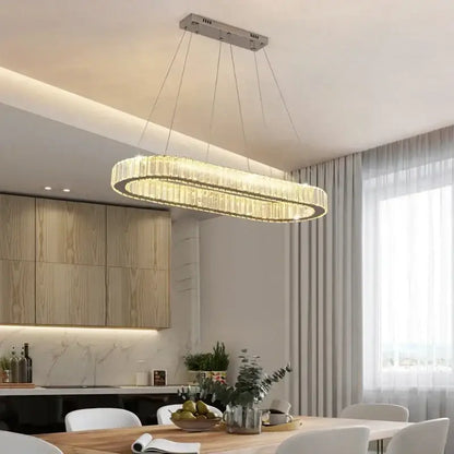 Modern gold crystal pendant chandelier for dining room