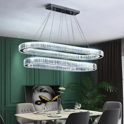 Modern gold crystal pendant chandelier for dining room