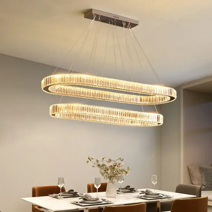 Modern gold crystal pendant chandelier for dining room
