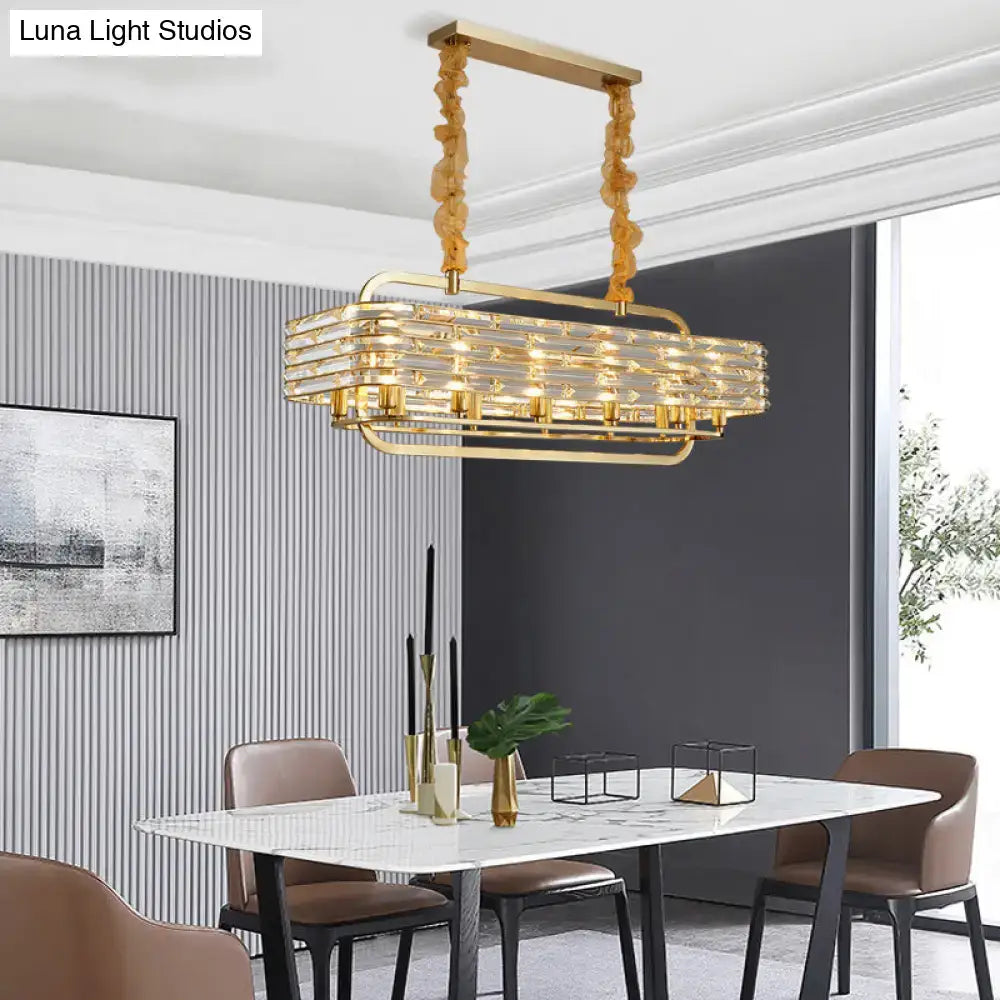 Modern gold crystal pendant light fixture for living room