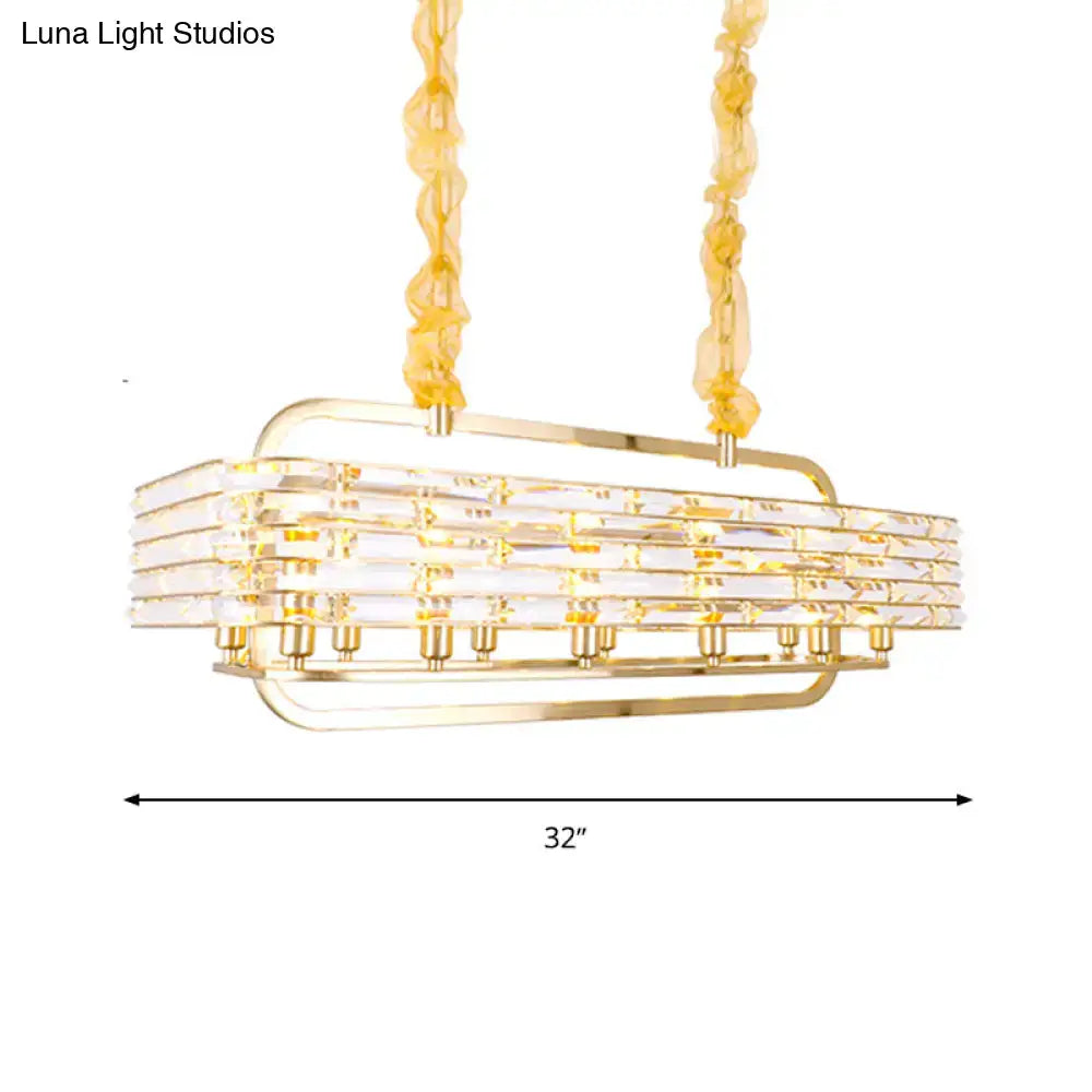 Modern gold crystal pendant light fixture for living room