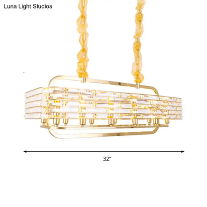 Modern gold crystal pendant light fixture for living room