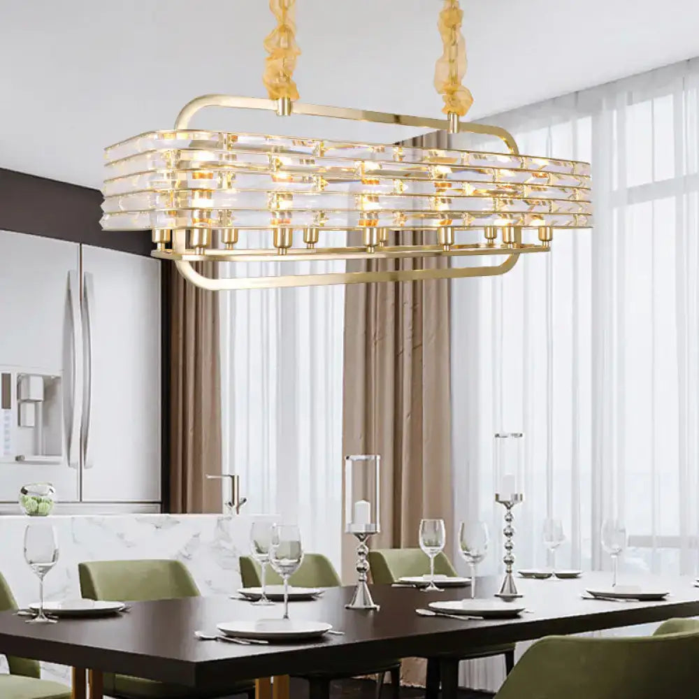 Modern gold crystal pendant light fixture for living room