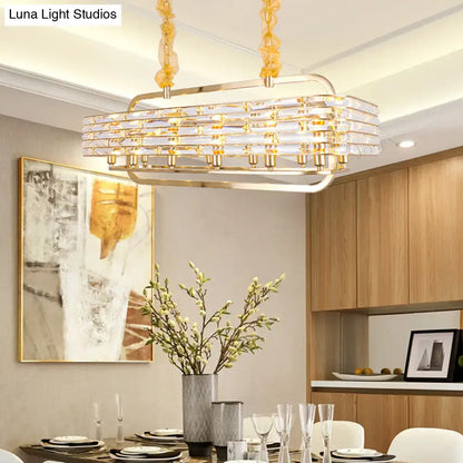 Modern gold crystal pendant light fixture for living room
