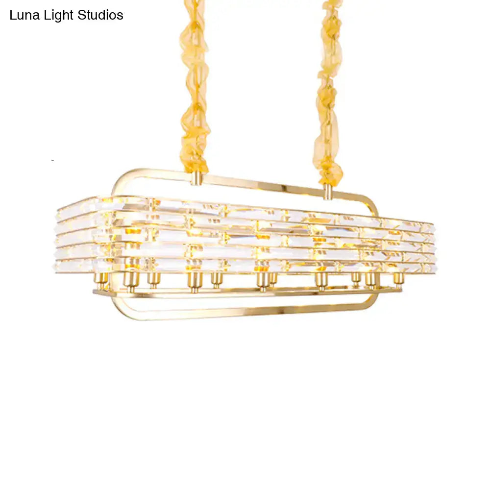 Modern gold crystal pendant light fixture for living room