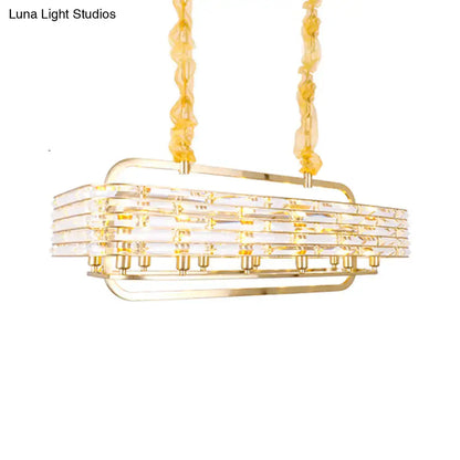 Modern gold crystal pendant light fixture for living room