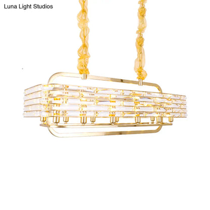 DecorBites™ Modern Gold Crystal Pendant Light Fixture with 8 Heads for Living Room