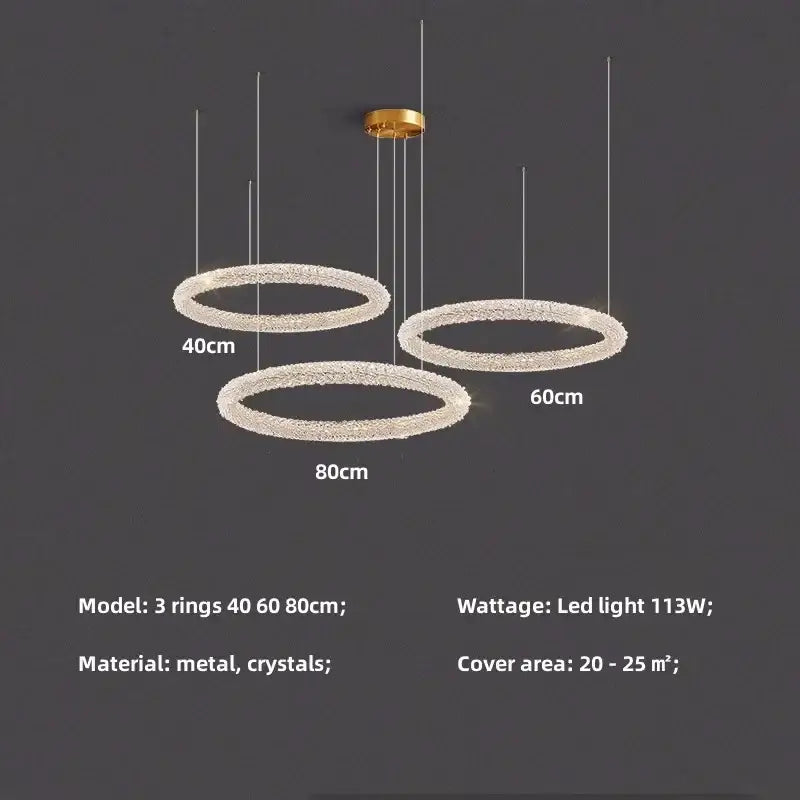 Modern gold crystal pendant lights – luxury dining room chandelier
