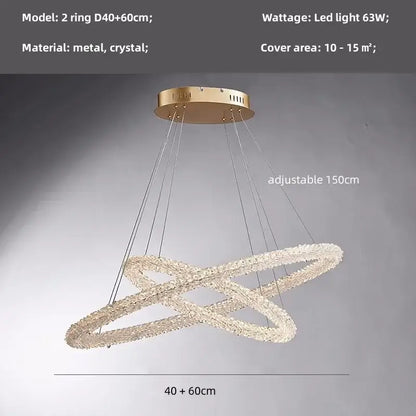 Modern gold crystal pendant lights – luxury dining room chandelier