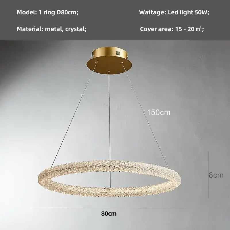 Modern gold crystal pendant lights – luxury dining room chandelier